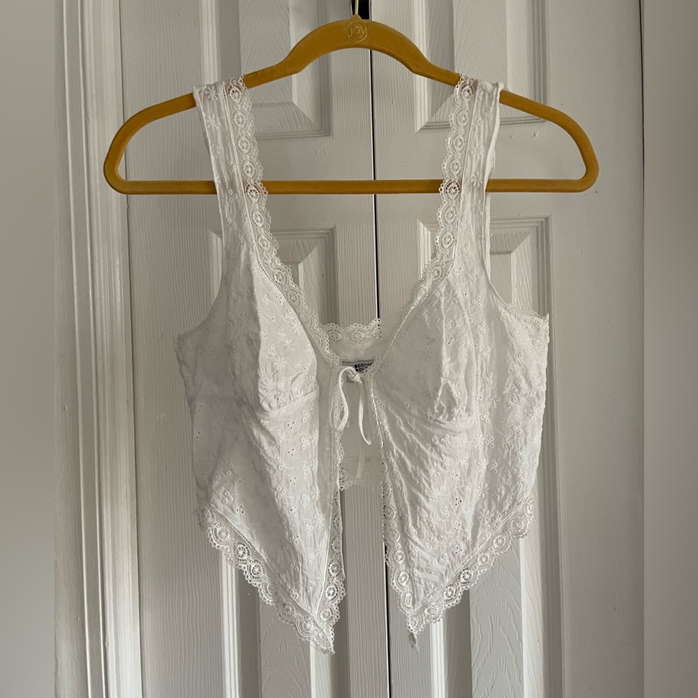 Begging Boutique Claudia White Tie Front Top